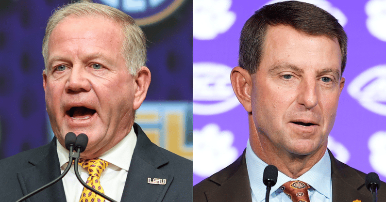 LSU HC Brian Kelly, Clemson HC Dabo Swinney
