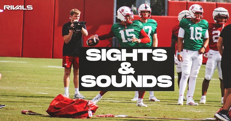 Nebraska football QB Dylan Raiola at fall camp