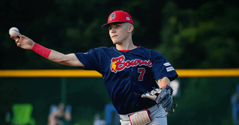 West Virginia baseball player Gavin Kelly during a game for the Bourne Braves