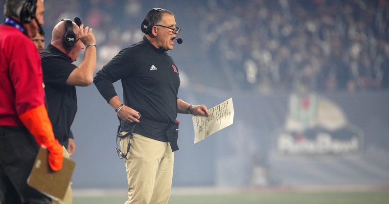 Rutgers Football HC Greg Schiano at the 2024 Rate Bowl