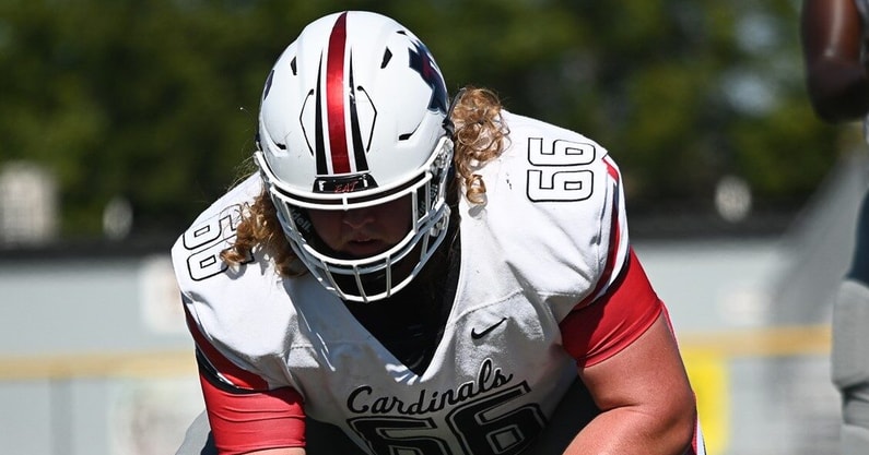 Trinity Valley Community College lineman Jude Edwards during a game