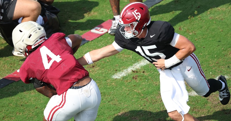 Alabama RB Daniel Hill and QB Ty Simpson