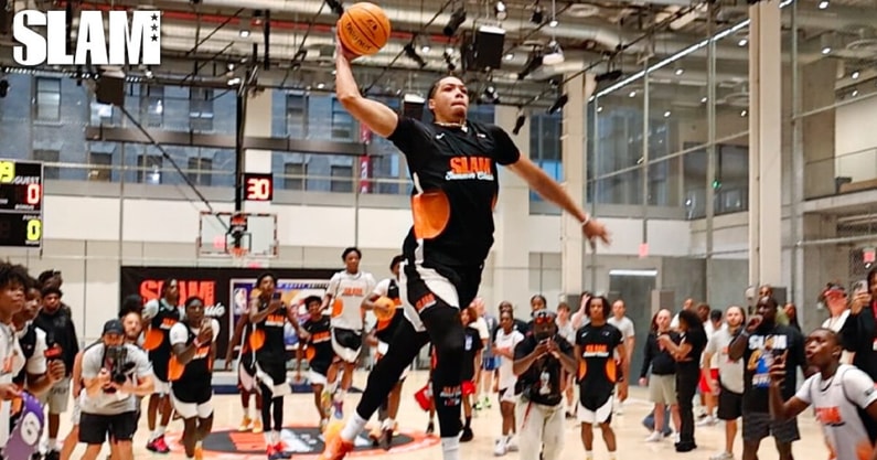 Tyran Stokes dunks at SLAM Summer Classic (Photo via SLAM and SLAM HS)
