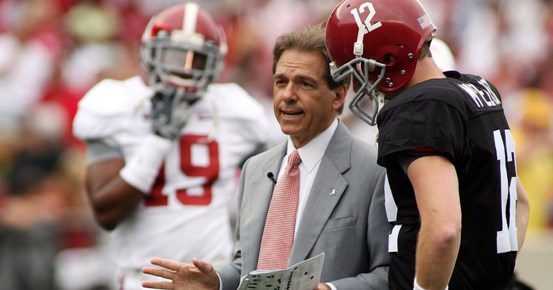 Nick Saban and Greg McElroy
