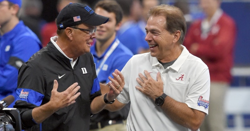 David Cutcliffe, Duke. Nick Saban, Alabama