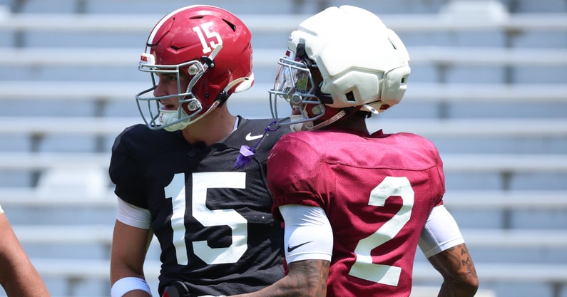 Alabama QB Ty Simpson and WR Ryan Williams