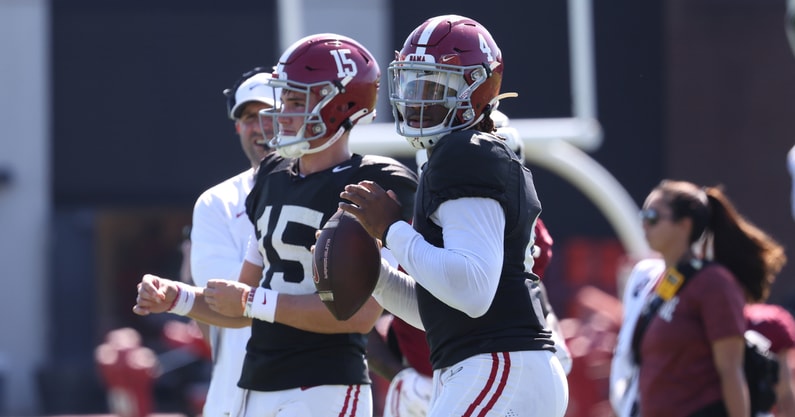 Alabama QBs Ty Simpson and Jalen Milroe
