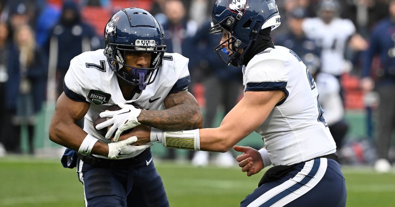 UConn Football RB running back Mel Brown during the 2024 Fenway Bowl.