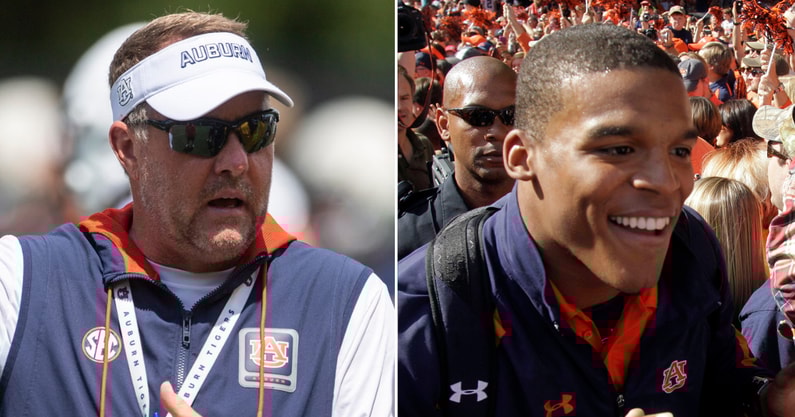 Hugh-Freeze-reacts-to-Auburn-retiring-Cam-Newtons-jersey