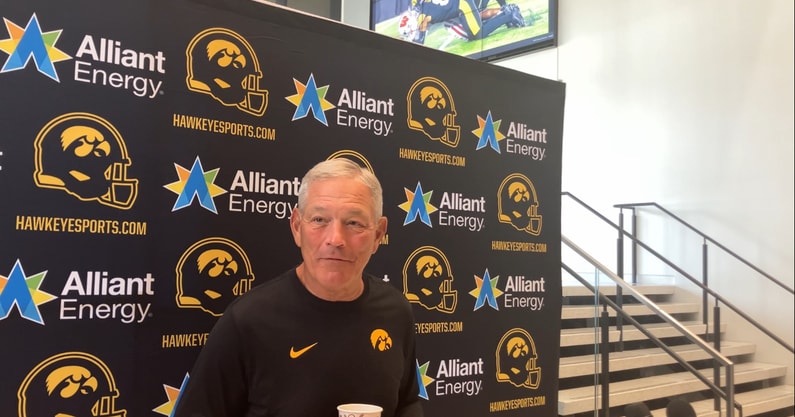 Kirk Ferentz discussed the conclusion of fall camp on Thursday. (Photo by Kyle Huesmann)