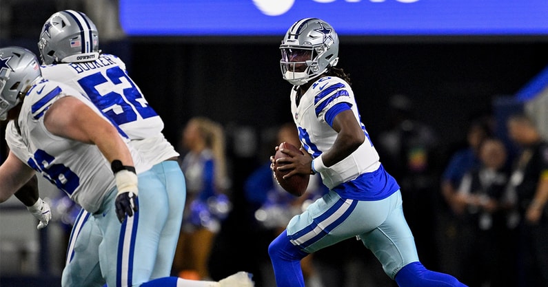 Joe Milton III Cowboys quarterback preseason Falcons