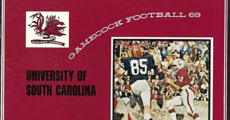 South Carolina quarterback Tommy Suggs on the cover of the 1969 Gamecock Football media guide