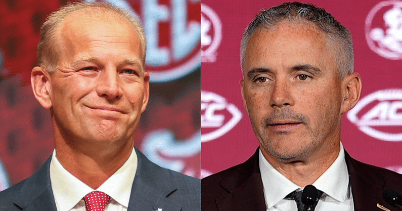 Alabama HC Kalen DeBoer, Florida State HC Mike Norvell