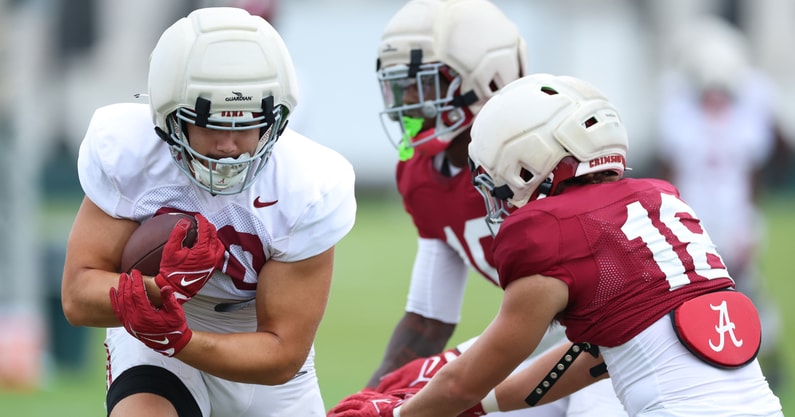 Alabama TE Josh Cuevas and DB Bray Hubbard