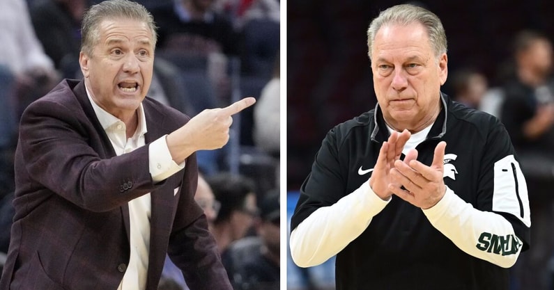 Arkansas HC John Calipari and Michigan State HC Tom Izzo.