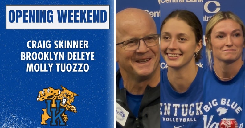Kentucky volleyball's Craig Skinner, Brooklyn DeLeye, and Molly Tuozzo