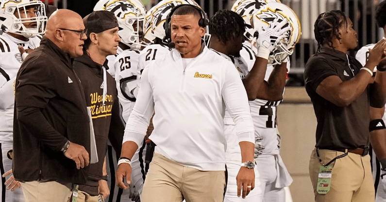 Western Michigan Broncos head coach Lance Taylor walks the sideline during the first half against the Ohio State Buckeyes at Ohio Stadium. - Adam Cairns, USA TODAY Sports