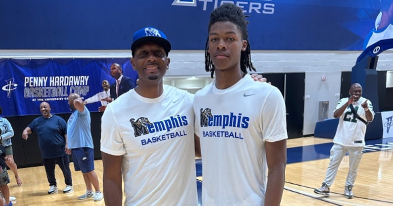 LaTrell Hoover at a Memphis camp with Penny Hardaway