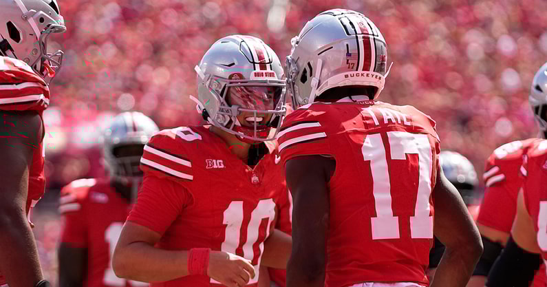 Carnell Tate © Adam Cairns/Columbus Dispatch / USA TODAY NETWORK via Imagn Images