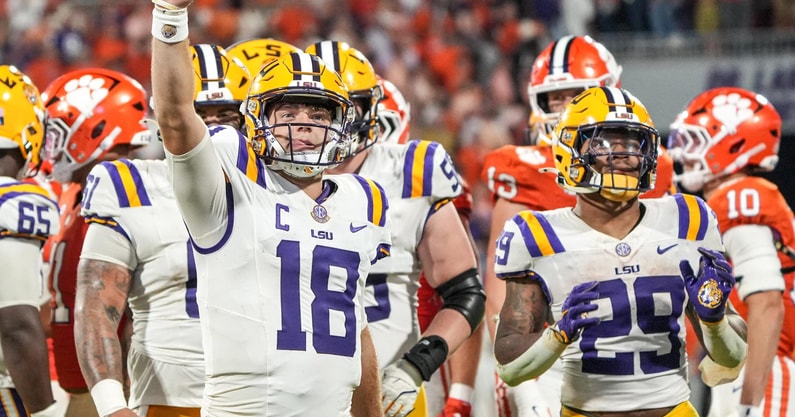 LSU Football went into Clemson and got a Top 5 win (Photo: © Ken Ruinard / USA Today Network South Carolina / USA TODAY NETWORK via Imagn Images)