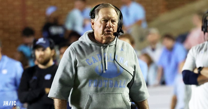 Bill Belichick during UNC football's season opener against TCU.
