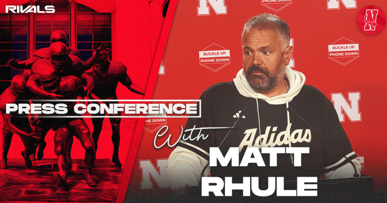 Nebraska football coach Matt Rhule before the Huskers face Akron in Week 2 of the 2025 season