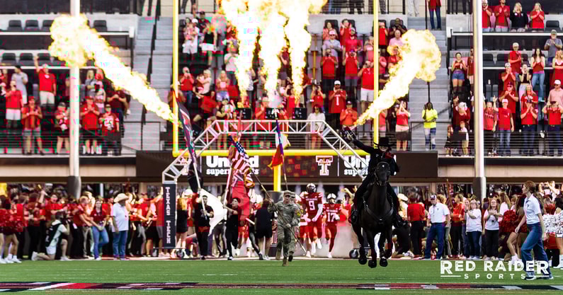 Texas Tech players take the field