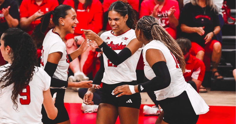 Nebraska volleyball Harper Murray, Skyler Pierce and Manaia Ogbechie