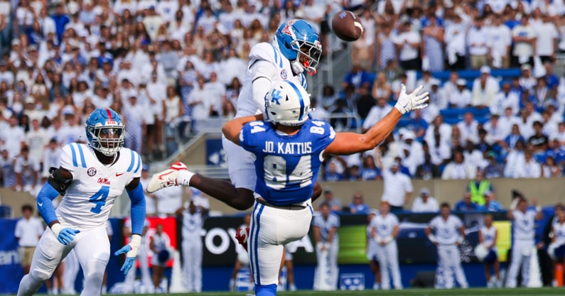 Ole Miss breaks up a pass to Kentucky TE Josh Kattus, via Mont Dawson, KSR