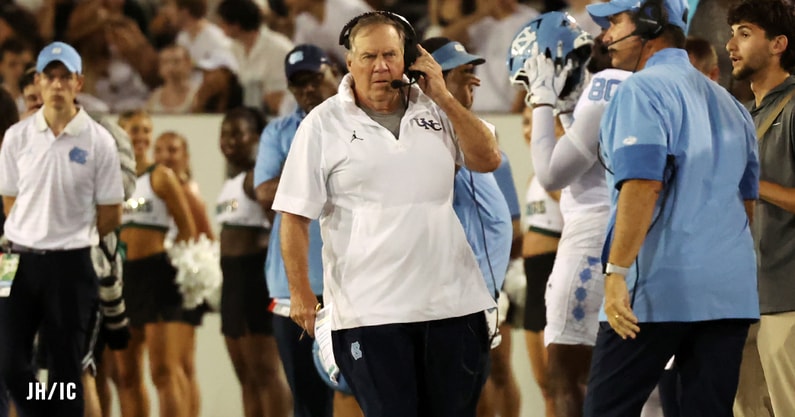 North Carolina coach Bill Belichick on Saturday during Carolina's win at Charlotte.