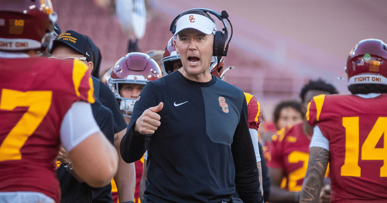 USC head coach Lincoln Riley during a game against Georgia Southern