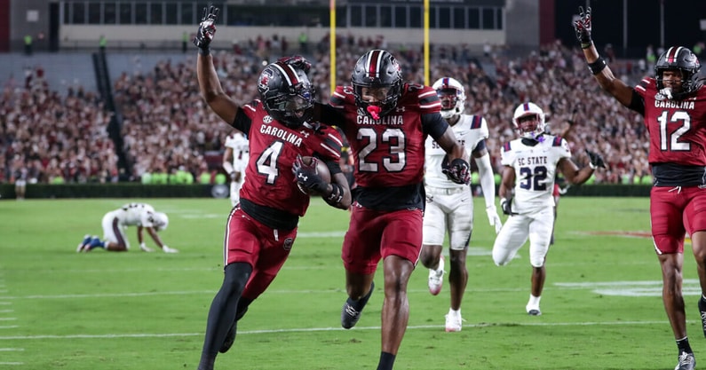 South Carolina's Vicari Swain returns a punt for a TD against SC State on Sept. 6, 2025 (C.J. Driggers/GamecockCentral.com)