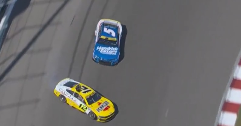 Ryan Blaney Kyle Larson Gateway spin