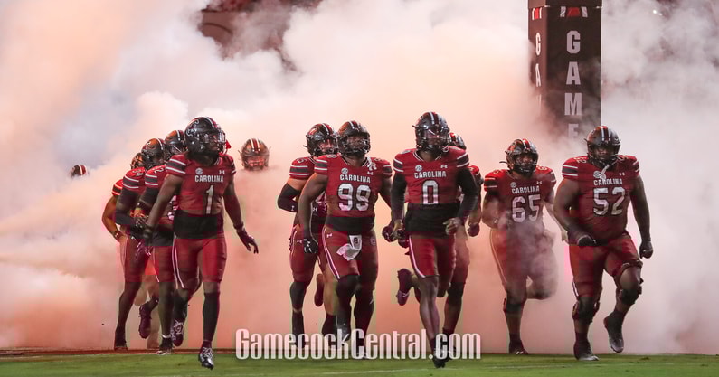 The South Carolina football team run out to 2001 before the SC State game on Sept 6 2025-CJ Driggers-GamecockCentral