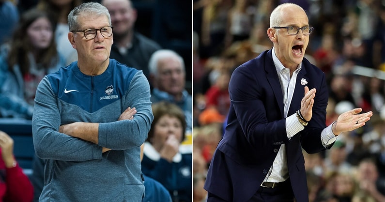 UConn Huskies Basketball coaches Geno Auriemma and Dan Hurley