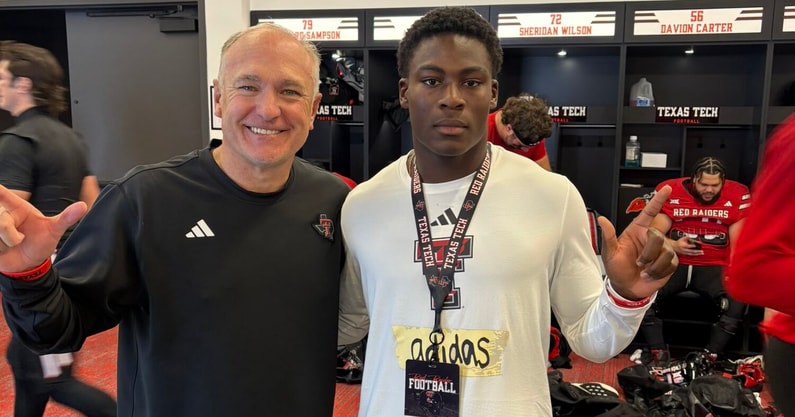 2027 RB Stanley Smart with Texas Tech head coach Joey McGuire