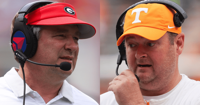 Georgia HC Kirby Smart, Tennessee HC Josh Heupel