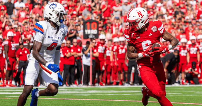 Nebraska football WR Dane Key during the Huskers' Week 3 win over Houston Christian