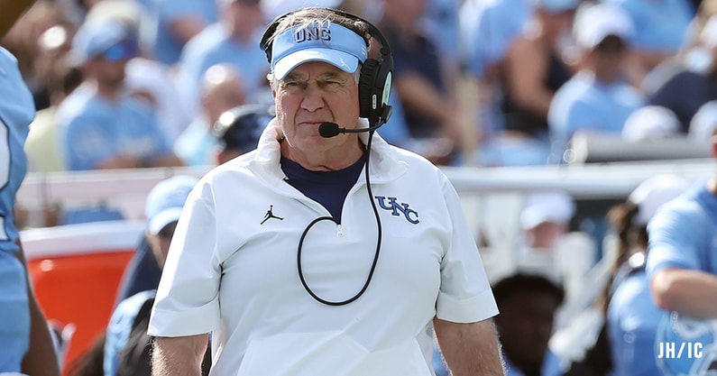 UNC coach Bill Belichick during Carolina's blowout win over Richmond on Saturday.