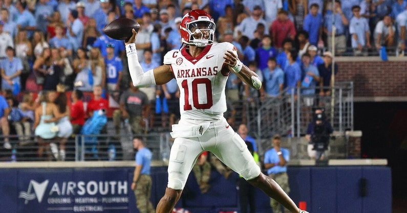 Arkansas QB Taylen Green at Ole Miss