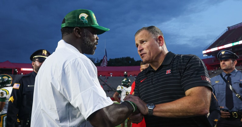 Rutgers Football HC Greg Schiano and Norfolk State HC Michael Vick