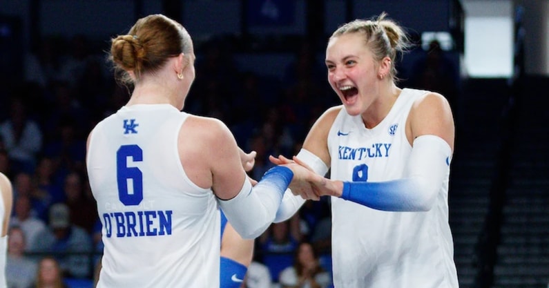 Kentucky volleyball's Kassie O'Brien (left) and Brooke Bultema | Kateri Sherman, UK Athletics