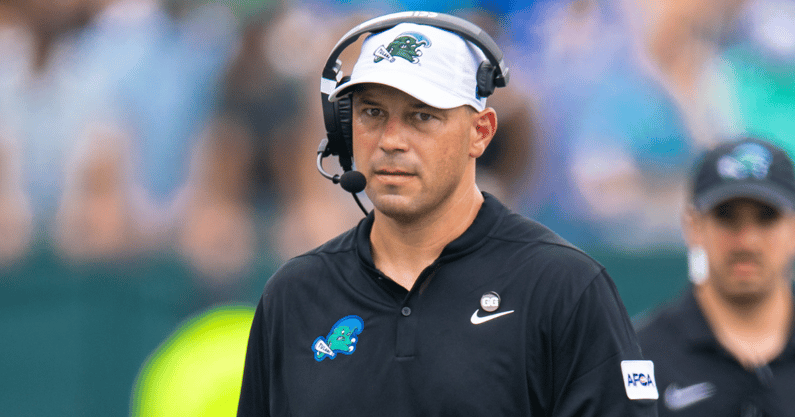 Tulane head coach Jon Sumrall, via Stephen Lew-Imagn Images