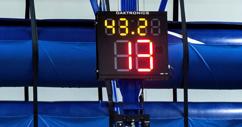 A high school basketball shot clock, via Joseph Cress:Iowa City Press-Citizen : USA TODAY NETWORK