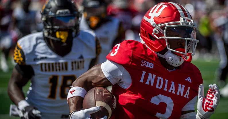 Indiana receiver Omar Cooper leads the Hoosiers in receiving yards. (Photo by Rich Janzaruk/Herald-Times)