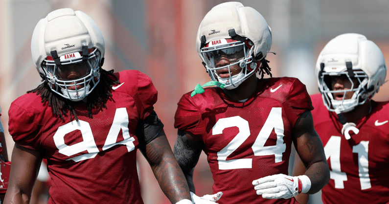 Alabama DL Edric Hill and LB Noah Carter