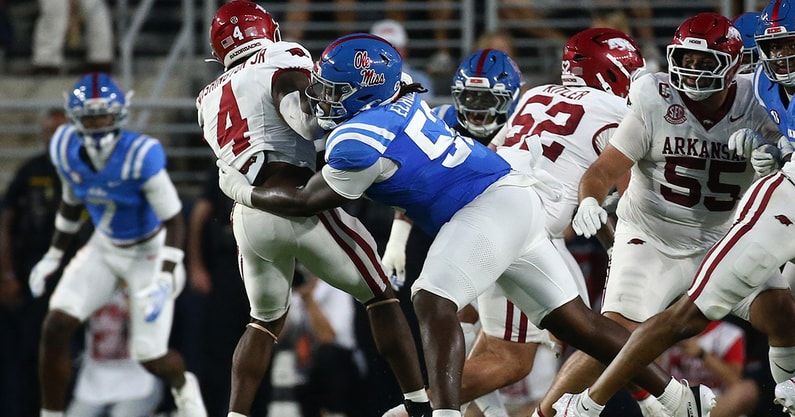 NCAA Football: Arkansas at Mississippi
