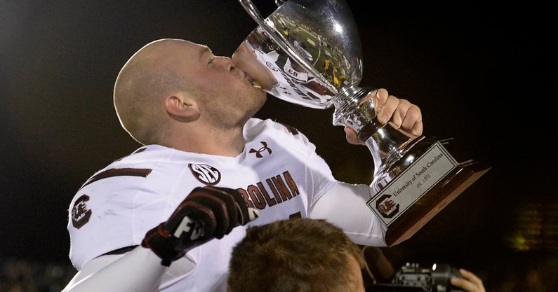 South Carolina football legend Connor Shaw following the "Miracle in Missouri". Photo credit: South Carolina Athletics