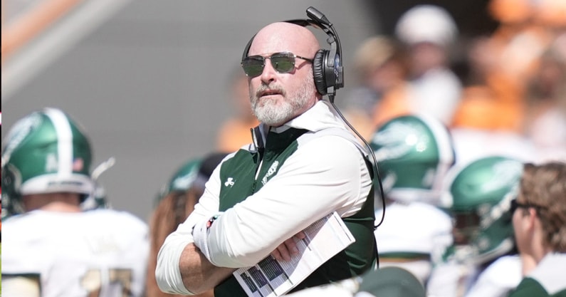 UAB coach Trent Dilfer during a college football game between Tennessee and UAB at Neyland Stadium in Knoxville, Tenn., on Sept. 20, 2025. (© Caitie McMekin/News Sentinel / USA TODAY NETWORK via Imagn Images)