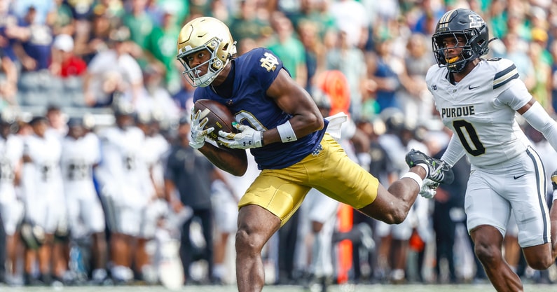 Notre Dame WR Malachi Fields touchdown Purdue
